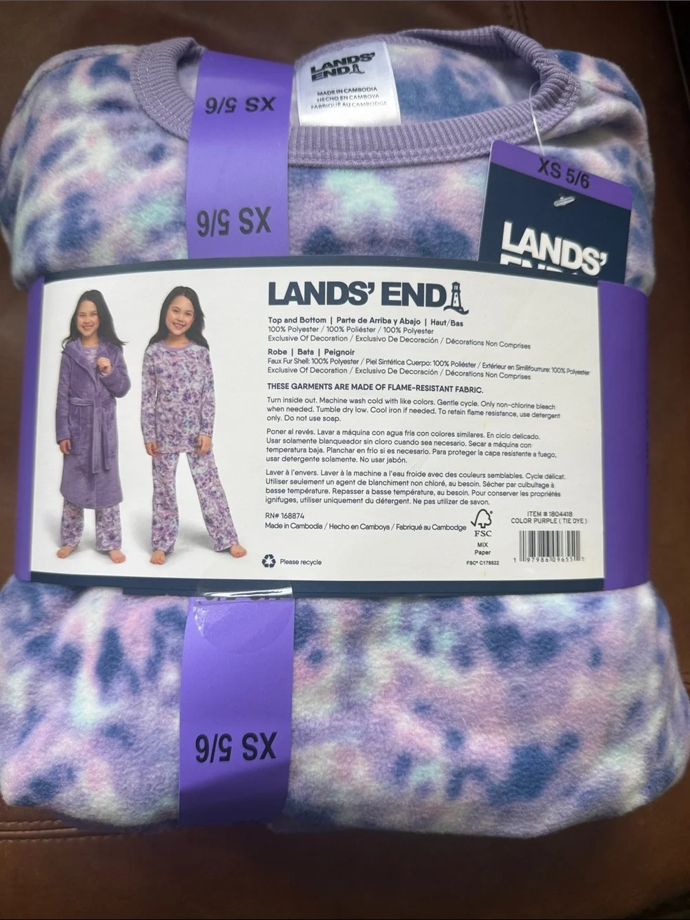 Lands' End Girls  3-Piece Sleep Set
